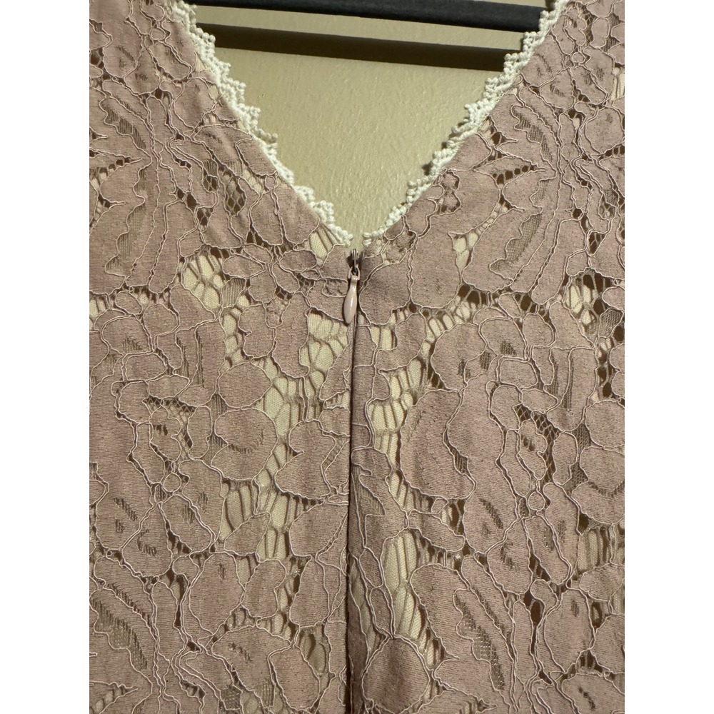 Altar'd State Womens Dusty Rose Floral Lace V-Neck Fit and Flare Mini Dress L - Picture 5 of 12